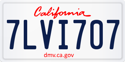 CA license plate 7LVI707