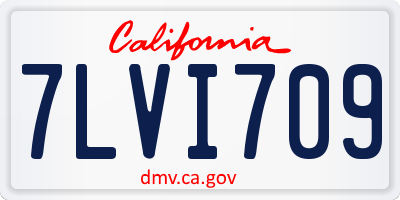 CA license plate 7LVI709