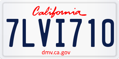CA license plate 7LVI710