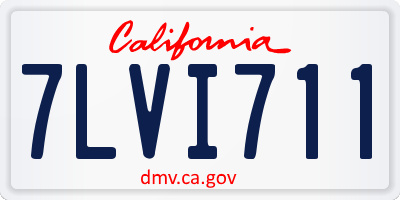 CA license plate 7LVI711