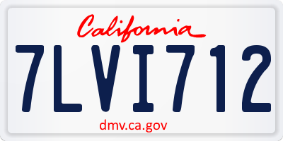 CA license plate 7LVI712
