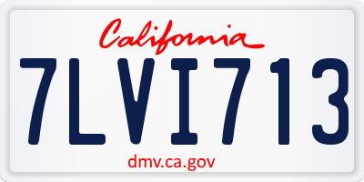 CA license plate 7LVI713