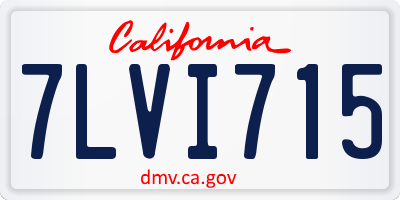 CA license plate 7LVI715