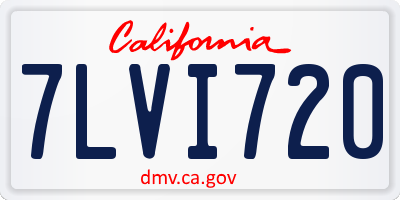 CA license plate 7LVI720