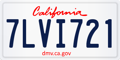 CA license plate 7LVI721