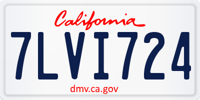CA license plate 7LVI724