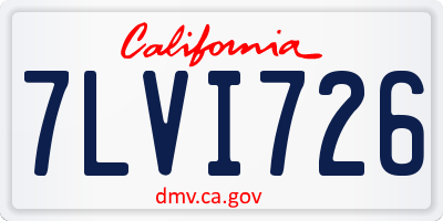 CA license plate 7LVI726