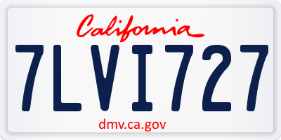 CA license plate 7LVI727