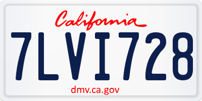 CA license plate 7LVI728