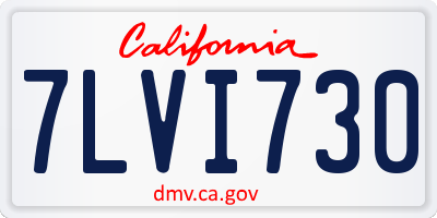 CA license plate 7LVI730