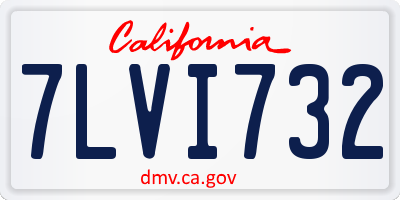 CA license plate 7LVI732