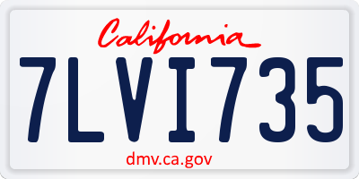 CA license plate 7LVI735