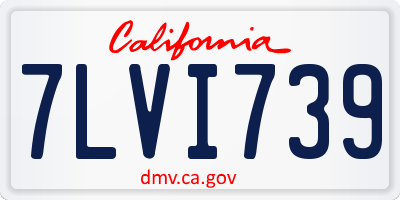 CA license plate 7LVI739