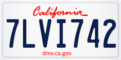 CA license plate 7LVI742