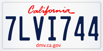 CA license plate 7LVI744