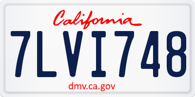 CA license plate 7LVI748