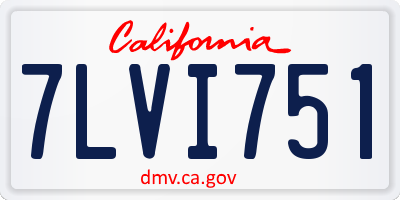 CA license plate 7LVI751