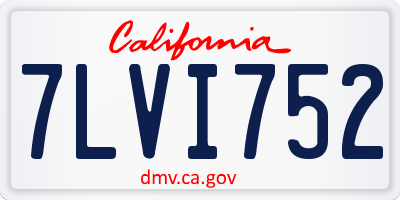 CA license plate 7LVI752