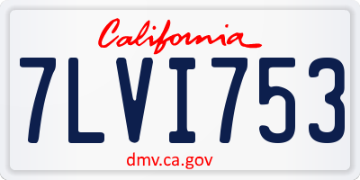 CA license plate 7LVI753