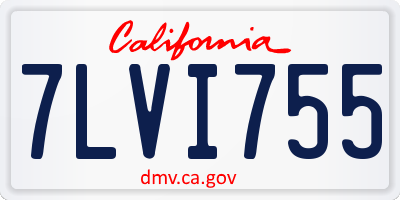 CA license plate 7LVI755