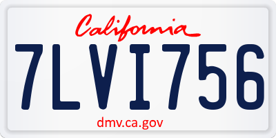 CA license plate 7LVI756