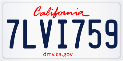 CA license plate 7LVI759