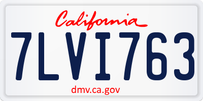 CA license plate 7LVI763