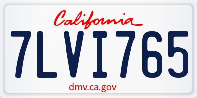 CA license plate 7LVI765