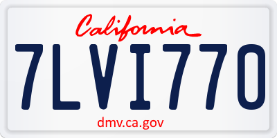 CA license plate 7LVI770