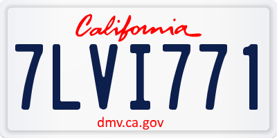 CA license plate 7LVI771