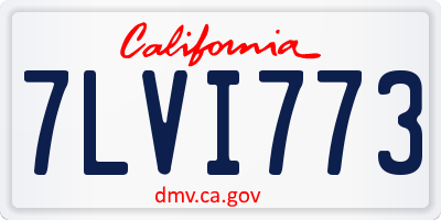CA license plate 7LVI773
