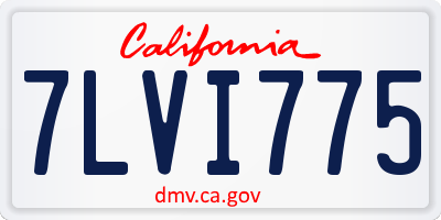 CA license plate 7LVI775