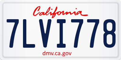 CA license plate 7LVI778
