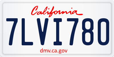 CA license plate 7LVI780