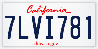 CA license plate 7LVI781