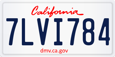 CA license plate 7LVI784