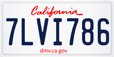 CA license plate 7LVI786