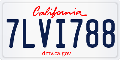 CA license plate 7LVI788