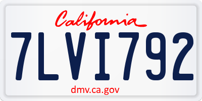 CA license plate 7LVI792