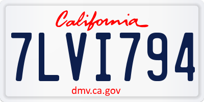 CA license plate 7LVI794