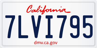 CA license plate 7LVI795
