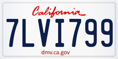 CA license plate 7LVI799