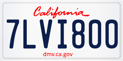 CA license plate 7LVI800
