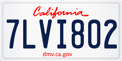 CA license plate 7LVI802