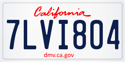 CA license plate 7LVI804