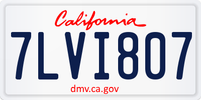 CA license plate 7LVI807