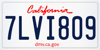 CA license plate 7LVI809