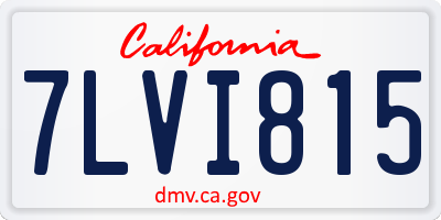 CA license plate 7LVI815