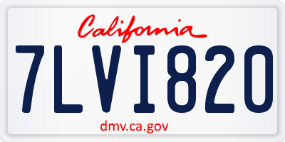 CA license plate 7LVI820