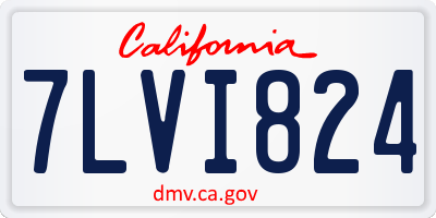 CA license plate 7LVI824